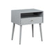 Wood Nightstand with 1 Drawer, Bedside Table with Open Storage Shelf and Solid Wood Legs, Bed Side Table for Bedroom, End Tables for Living Room,Small Side End Table with Storage, Gray - DTYStore