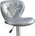 Silver / Grey Faux Leather PVC Stool Counter Height Chairs Set of 2 Adjustable Height Kitchen Island Stools Chrome Base. - DTYStore