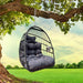 Swing Hammock Egg Basket Chairs Without Stand Indoor Outdoor, UV Resistant Cushion Hanging Chair, Foldable Frame 350lbs Capacity Ceiling Hammock Chair for Patio Porch Backyard Balcony - DTYStore