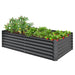 8x4x1.5 ft Galvanized Raised Garden Bed, Outdoor Planter Garden Boxes Large Metal Planter Box for Gardening Vegetables Fruits Flowers,Gray Default -DTYStore