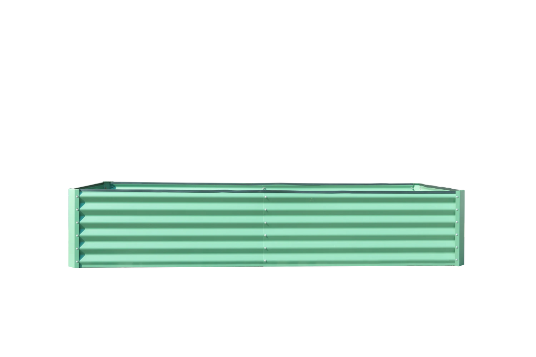 8x4x1.5 ft Galvanized Raised Garden Bed, Outdoor Planter Garden Boxes Large Metal Planter Box for Gardening Vegetables Fruits Flowers, Green Default -DTYStore