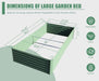 8x4x1.5 ft Galvanized Raised Garden Bed, Outdoor Planter Garden Boxes Large Metal Planter Box for Gardening Vegetables Fruits Flowers, Green Default -DTYStore