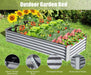 8x4x1.5 ft Galvanized Raised Garden Bed, Outdoor Planter Garden Boxes Large Metal Planter Box for Gardening Vegetables Fruits Flowers, Silver Default -DTYStore