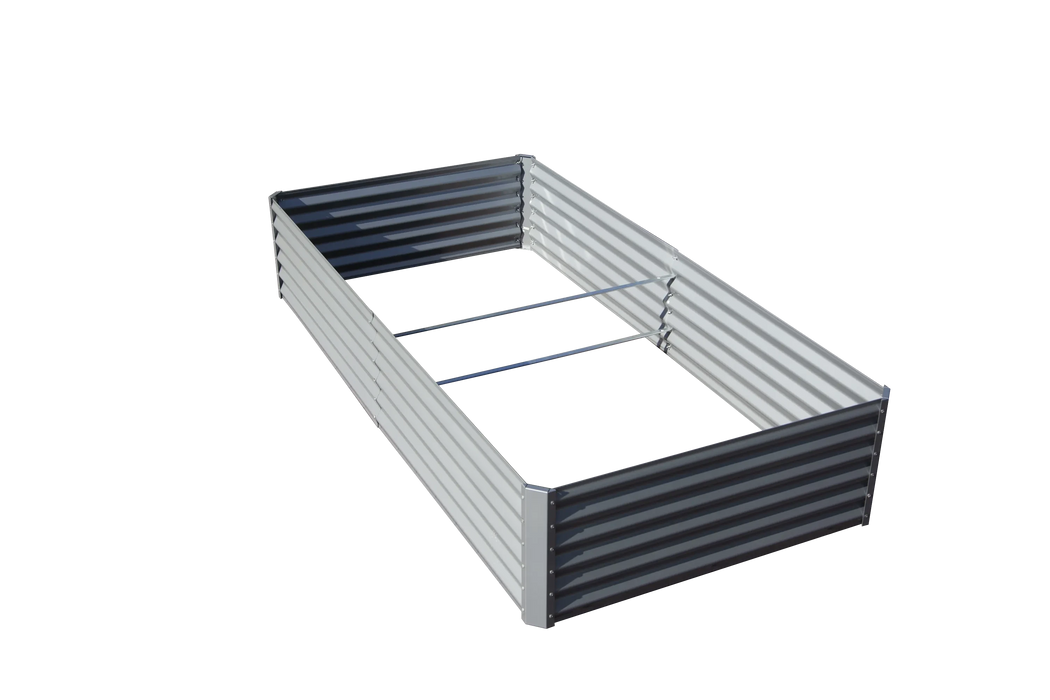 8x4x1.5 ft Galvanized Raised Garden Bed, Outdoor Planter Garden Boxes Large Metal Planter Box for Gardening Vegetables Fruits Flowers, Silver Default -DTYStore