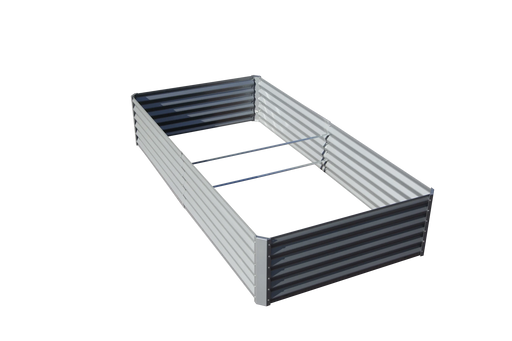 8x4x1.5 ft Galvanized Raised Garden Bed, Outdoor Planter Garden Boxes Large Metal Planter Box for Gardening Vegetables Fruits Flowers, Silver Default -DTYStore