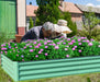 8x4x1 ft Galvanized Raised Garden Bed, Outdoor Planter Garden Boxes Large Metal Planter Box for Gardening Vegetables Fruits Flowers,Green Default -DTYStore