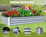 8x4x1 ft Galvanized Raised Garden Bed, Outdoor Planter Garden Boxes Large Metal Planter Box for Gardening Vegetables Fruits Flowers, Silver Default -DTYStore