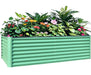 8x4x2 ft Galvanized Raised Garden Bed, Outdoor Planter Garden Boxes Large Metal Planter Box for Gardening Vegetables Fruits Flowers,Green Default -DTYStore
