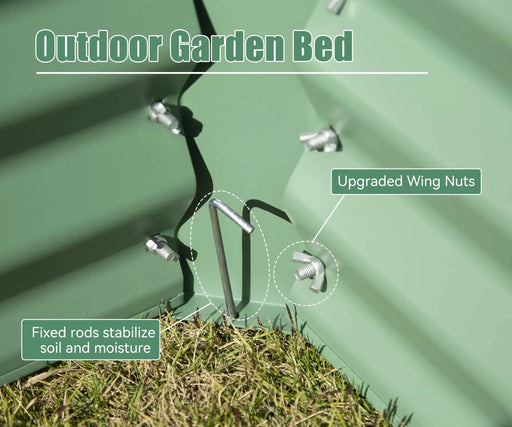 8x4x2 ft Galvanized Raised Garden Bed, Outdoor Planter Garden Boxes Large Metal Planter Box for Gardening Vegetables Fruits Flowers,Green Default -DTYStore