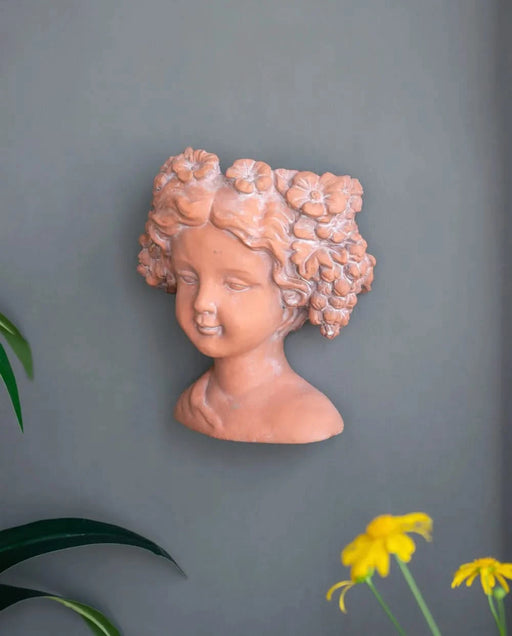 8x4x9' Visage Head Bust Planter, Brown - Home Wall Planter Default -DTYStore