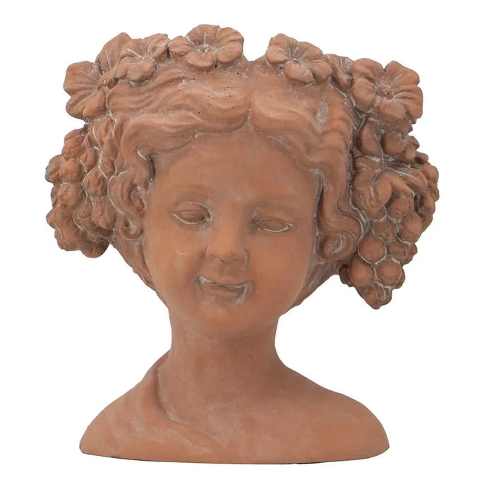 8x4x9' Visage Head Bust Planter, Brown - Home Wall Planter Default -DTYStore