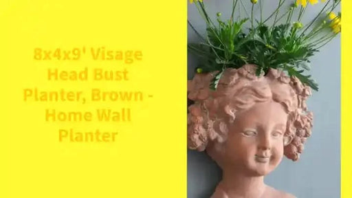 8x4x9' Visage Head Bust Planter, Brown - Home Wall Planter Default -DTYStore