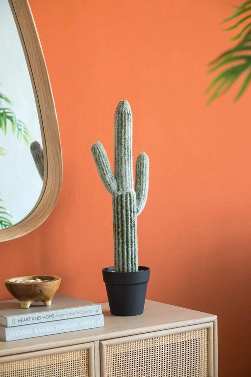 8x5x24.5'H Artificial Saguaro Cactus in Black Pot Default -DTYStore