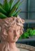 8x9x11.5' Brown Head Bust Planter, Greek Style Cement Head Planter - Indoor Outdoor Home Garden Decor Default -DTYStore