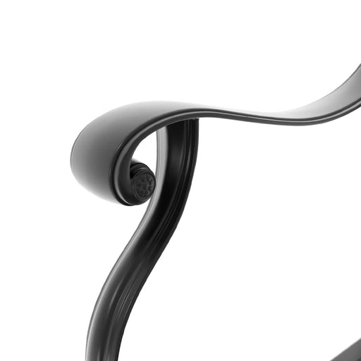 9-Piece All-Weather Cast Aluminum Dining Set, Include 8 Swivel Chairs and Rectangular Table With Black Frame Default -DTYStore