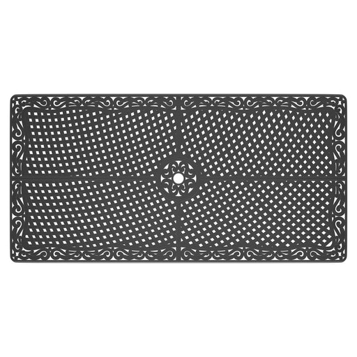 9-Piece All-Weather Cast Aluminum Dining Set, Include 8 Swivel Chairs and Rectangular Table With Black Frame Default -DTYStore