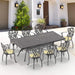 9-Piece Set Of Cast Aluminum Patio Furniture With Beige Cushions Default -DTYStore