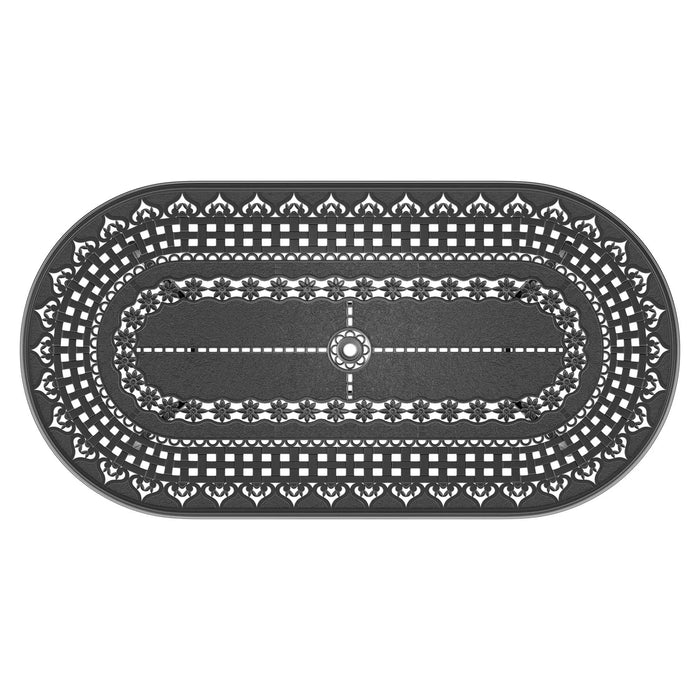 9-Piece Set Of Cast Aluminum Patio Furniture With Brown Cushions Default -DTYStore