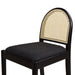 Panama 26.5' Curved Back Cane Rattan Counter Stool, Set of 2, Ebony Black Boucle - DTYStore