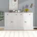 Kitchen Sideboard Storage Buffet Cabinet with 2 Drawers & 4 Doors Adjustable Shelves for Dining Room, Living Room (Antique White) - DTYStore