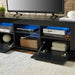 Black morden TV Stand with LED Lights,high glossy front TV Cabinet,can be assembled in Lounge Room, Living Room or Bedroom,color:Black - DTYStore