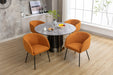 040-Boucle Fabric Dining Chair With Black Metal Legs Set Of 2,Ginger - DTYStore