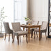 Furniture, Ultra Side Dining Chair, Thickened fabric chairs with neutrally toned solid wood legs, Bronze nail head, Set of 2, Beige and Patterned,SW2207BG - DTYStore