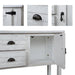 48'' Solid Wood Sideboard Console Table with 2 Drawers and Cabinets and Bottom Shelf, Retro Style Storage Dining Buffet Server Cabinet for Living Room Kitchen Dining Room (Antique White - DTYStore