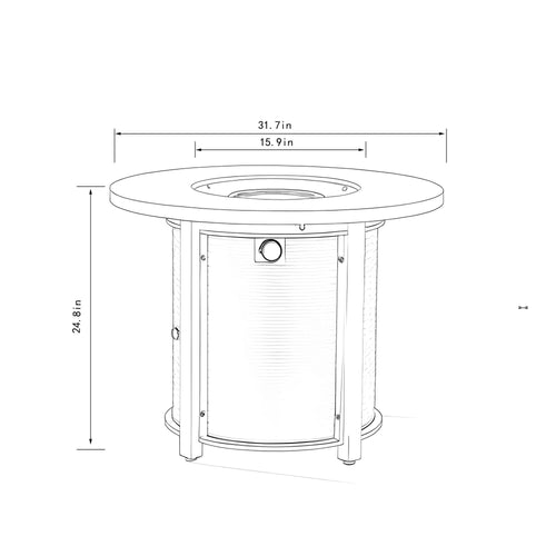 32' Propane Gas Fire Pit Table, 50000 BTU Round Steel Fire Pit for Outside Patio Deck Garden Courtyard-Black - Image 3