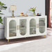 Wood TV Stand with Storage Cabinet & Adjustable Shelves, Media Console for Living Room Bedroom - DTYStore