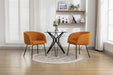 040-Boucle Fabric Dining Chair With Black Metal Legs Set Of 2,Ginger - DTYStore