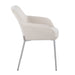 Daniella Contemporary Dining Chair in Chrome Metal and Cream Fabric by LumiSource - Set of 2 - DTYStore