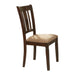Transitional Style Dining Chair 2pc Set Wooden Frame Espresso Finish Fabric Upholstered Seat Kitchen Dining Furniture - DTYStore