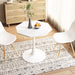 31.50"Modern Octagonal Coffee Table with MDF Table Top,Metal Base, for Dining Room, Kitchen, Living Room,White - DTYStore