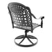 Cast Aluminum Patio Swivel Chair 2PCS With Black Frame and Cushions In Random Colors - DTYStore