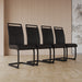 Modern Dining Chairs,PU Faux Leather High Back Upholstered Side Chair with C-shaped Tube. Black Metal Legs for Dining Room Kitchen Vanity Patio Club Guest Office Chair (Set of 4) (Black+PU) - DTYStore