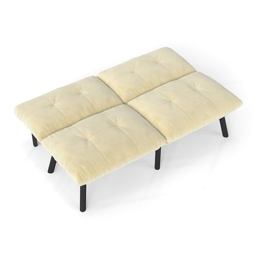 Cream Convertible Folding Modern sofa Bed - Image 4