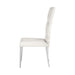 Set of 2 Velvet Upholstered Dining Chairs, White and Chrome - DTYStore