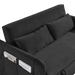 55" Modern Convertible Sofa Bed with 2 Detachable Arm Pockets, Velvet Loveseat Sofa with Pull Out Bed, 2 Pillows and Living Room Adjustable Backrest, Grid Design Armrests - DTYStore
