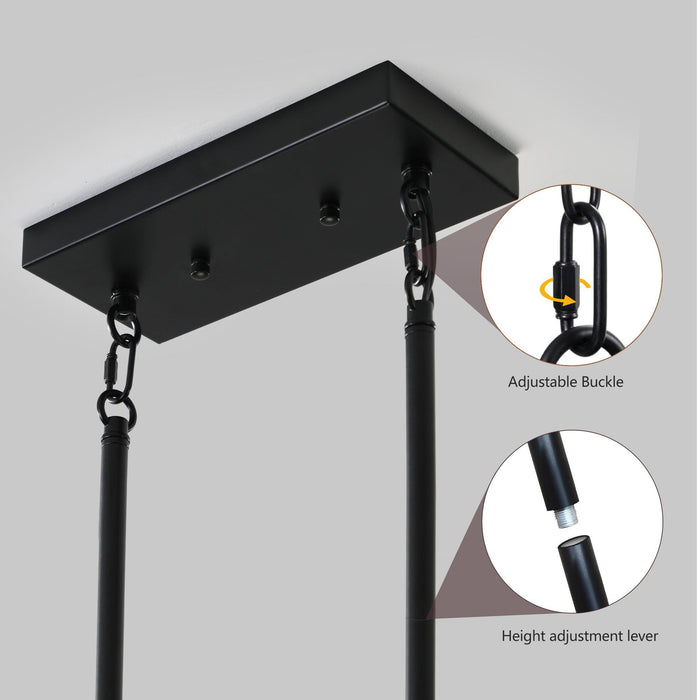 5-Light Retro Farmhouse Chandelier For Kitchen, Living room, Dining room Red and Black(No Bulbs) NEW SKU:W1340P206646 - DTYStore