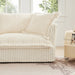 Modern Slipcovered 2-Seat Sofa Couches for Living Room, 2 Seater Sofa, Corduroy Deep Seat Sofa with Upholstered Cushion&Detachable Cover, Comfy Sofa Couch for Small Space, Apartment, Cream Corduroy - DTYStore