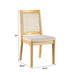 Modern Solid Wood Dining Chair with Rattan Inset Back, Set of 2, Natural - DTYStore