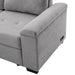 Sleeper Sectional Sofa, L-Shape Corner Couch Sofa-Bed with Storage Ottoman & Hidden Arm Storage & USB Charge for Living Room Apartment, Gray - DTYStore