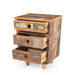 End Table Recycled Wood Nightstand, Side Table with 3 Drawers, Vintage Natural Bedside Table for Bedroom Living Room - DTYStore