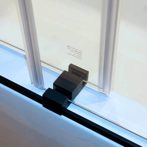 56-60'W x 60'H Frameless Double Sliding Tub Shower Door, 304 Stainless Steel in Matte Black, 5/16' (8mm) Thick SGCC Tempered Clear Glass. - Image 8