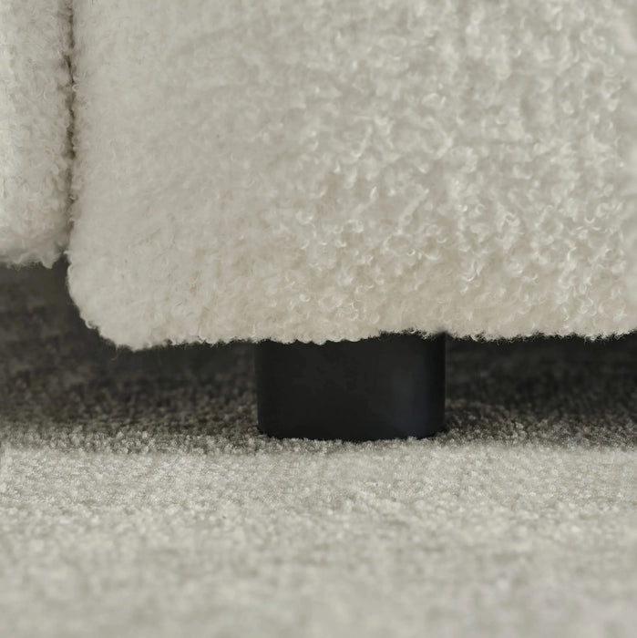 92-inch high-quality teddy fur fabric corner sofa, with USB port, center console and coffee table. A super large cushioned sofa, suitable for grand living rooms, apartments and offices. Default -DTYStore