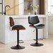 Walnut Bentwood Bar Stools Mid Century Modern Adjustable Counter Height Black Leather Upholstered 360°Swivel Bar Chairs for Kitchen Island/Dining Room/Cafe, 1 chair/1carton,Black - DTYStore