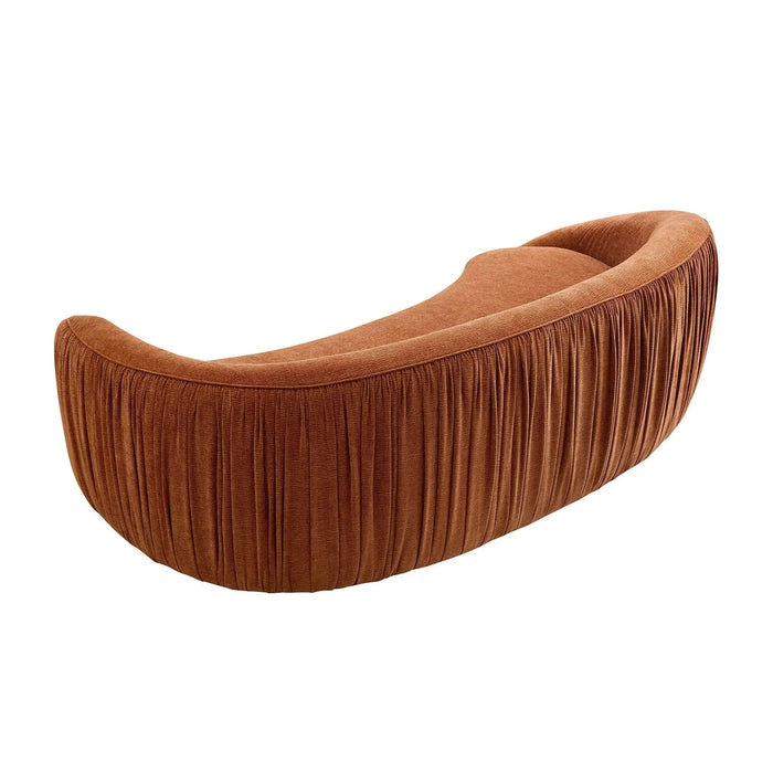 92.13 Inch Modern Design Curved Shaped Sofa Couch for Living Room,Upholstered Fabric 4-Seat Sofa No Need to Assembly Couch for Apartment,Orange Default -DTYStore