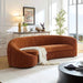 92.13 Inch Modern Design Curved Shaped Sofa Couch for Living Room,Upholstered Fabric 4-Seat Sofa No Need to Assembly Couch for Apartment,Orange Default -DTYStore