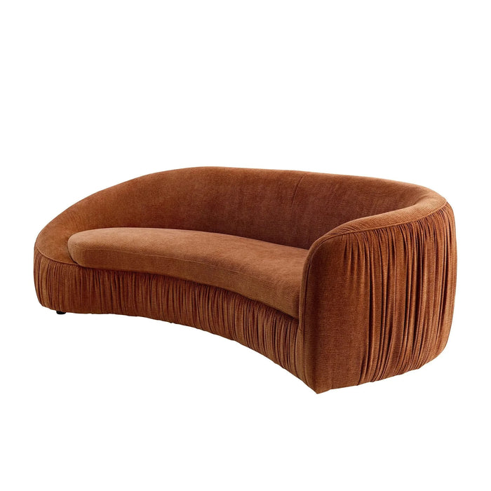 92.13 Inch Modern Design Curved Shaped Sofa Couch for Living Room,Upholstered Fabric 4-Seat Sofa No Need to Assembly Couch for Apartment,Orange Default -DTYStore